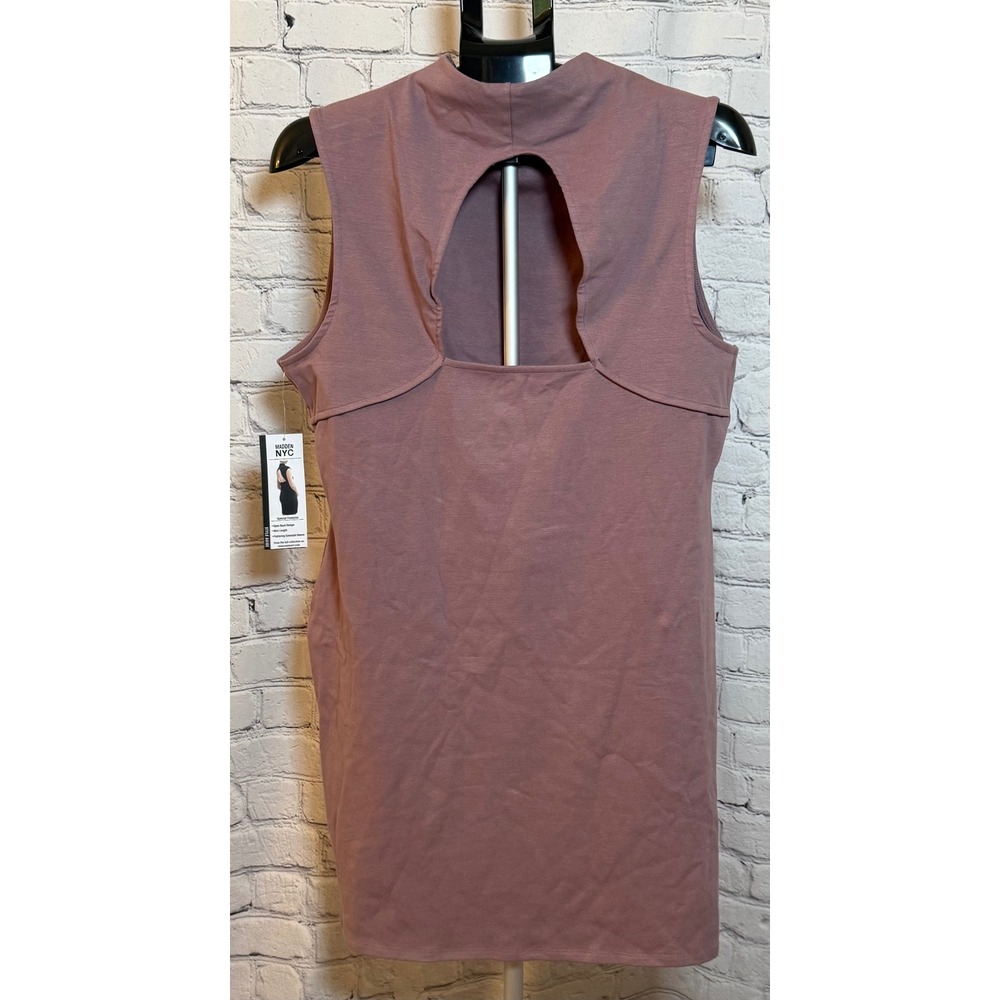 Madden NYC Womens Twilight Mauve Open Back Mock Neck Mini Dress XXL - Picture 3 of 5